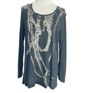 Luisa Cerano Size 12  Top Blouse Abstract